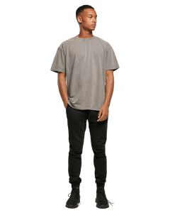 Build Your Brand Acid Washed Heavy Oversized Tee – Oversized Fit, Dropped Shoulders, Ribbed Crew Neck