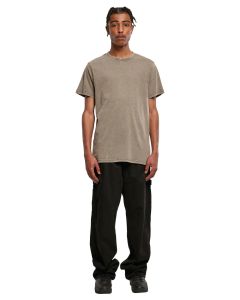 Build Your Brand Acid Washed Round Neck Tee – Men’s, Regular Fit, Crew Neck, Vintage Edge
