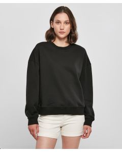 Build Your Brand Women's Oversized Crew Neck Sweatshirt – Brushed Cotton Fleece, Ribbed Cuffs & Neck