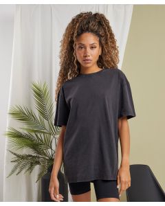 Build Your Brand Women's Oversized Acid Wash Tee – Soft Cotton Comfort, Dropped Shoulders, Crew Neck