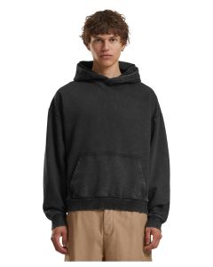 Build Your Brand Vintage Heavy Hoodie for Men – Long Sleeves, Front Pockets