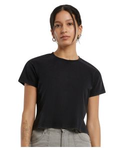 Build Your Brand Women’s Vintage Cropped Tee – Short Sleeves, Crew Neck