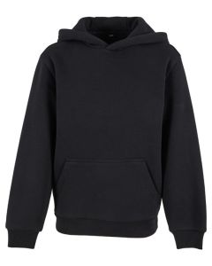 Build Your Brand Kids Fluffy Hoodie - Soft Touch Pullover, Kangaroo Pocket, Cosy Hood with Drawstring, Reinforced Stitching