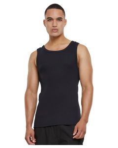 Build Your Brand Men’s Tank Top – Collarless U-Neckline, Stretch Fit, Versatile