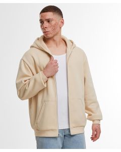 Build Your Brand Loose-Fit Zip Hoodie - Full Zip Front and Adjustable Hood Design, Full Metal Zip, Split Kangaroo Pocket