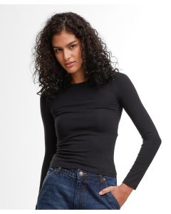 Build Your Brand Women’s Ultra Slim Long Sleeve - Cotton Stretch T-Shirt Top, Slim Fit, Body Hugging, Crew Neck