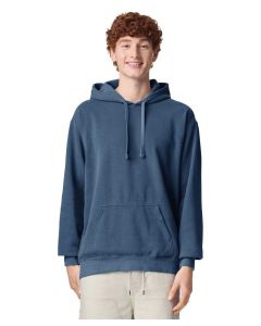 Comfort Colors® Hooded Sweatshirt – Garment-Dyed Cotton Blend Hoodie, Pouch Pocket, Jersey Lined Hood, Back Neck Patch