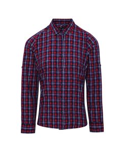 Premier Ladies Long Sleeve Sidehill Check Cotton Blouse