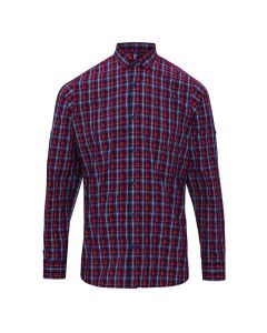Premier Men's Long Sleeve Sidehill Check Cotton Shirt