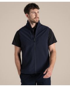 Craghoppers Expert Basecamp Softshell Vest - Wind-Resistant Workwear Layer Gilet, Windproof Softshell Vest, Striped Microfleece