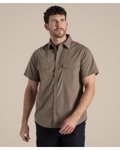 Craghoppers Expert Kiwi Short-Sleeved Shirt - Durable Utility Work Shirt, Zip Tape, Solar Shield Collar, Nosi Defence Technology
