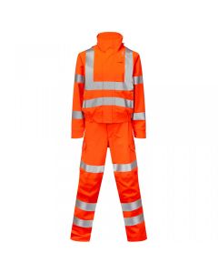 Leo Workwear HONEYCHURCH EcoViz 10KX Performance+ Women’s Coverall, 2-Part, Detachable Hood, Waterproof, Leg Zip Opening