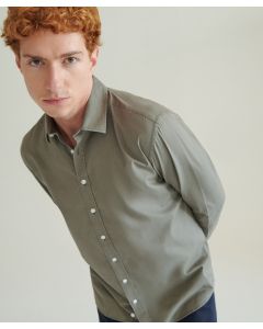 Front Row Casual Shirt -  Classic Fit Cotton Blend Button Down Menswear, Back Yoke, Adjustable Cuffs, Outer Hanging Loop