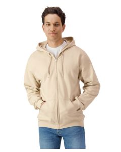 Gildan Softstyle Midweight Fleece Adult Full-Zip Hooded Sweatshirt - Two End Ringspun Cotton, Pouch Pocket, Full Zip