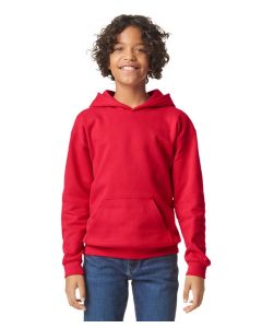 Gildan Softstyle™ Midweight Fleece Youth Hoodie - Pullover Sweatshirt, Classic Fit, Tubular Body, Dropped Shoulder