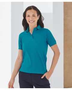 Henbury Women's 65/35 Polo Shirt – Lightweight, Stand up Collar, 3 Button Placket With Self-Coloured Buttons