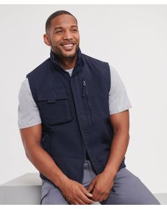 Russell Europe Heavy Duty Gilet – Durable, Weather-Resistant Outerwear, Full Zip with Storm Flap and Elastic, Concealed Zipped