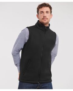 Russell Europe Smart Softshell Gilet – Weather-Resistant Layer, Backneck Tape, Bound Inside Seams on Zip, 2 Zipped Pockets