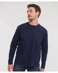 Russell Europe Classic Long-Sleeve T – Classic fit, Single Jersey, Shoulder-to-Shoulder, Knit Collar with Top Stitch