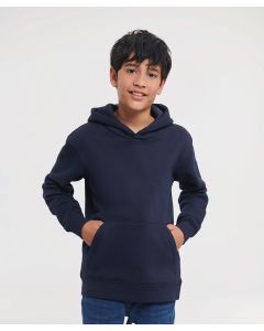 Russell Europe Kids Authentic Hooded Sweatshirt – Cover Seam Armholes, Cuffs, Kangaroo Pockets, Brushed Fleece