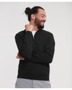 Russell Europe Authentic ¼-Zip Sweatshirt – 280gsm Brushed Fleece, Side Seams Improve Fit, Brushed Fleece