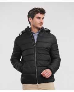 Russell Europe Hooded Nano Jacket – Lightweight DWR Rain-Resistant Team Outerwear, Stand-up Collar with Chin Guard