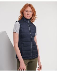Russell Europe Women's Nano Bodywarmer – DWR Treated, 100% Polyester, Eco Padding, Stand-up Collar with Chin Guard
