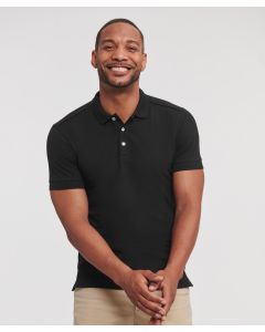 Russell Europe Stretch Polo – Modern Fit, Impressive Styling Details, Fabulous Cut, Contrast Buttons, Short Leaf Collar