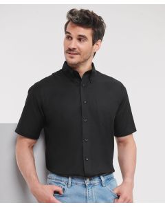 Russell Collection Short-Sleeve Easy-Care Oxford Shirt – Crisp, Durable & Wrinkle-Resistant, Ultra Smart Oxford Shirt