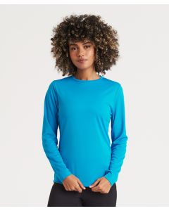 AWDis Just Cool Women's Long-sleeved T-Shirt - Crew Neck, Taped Back Neck