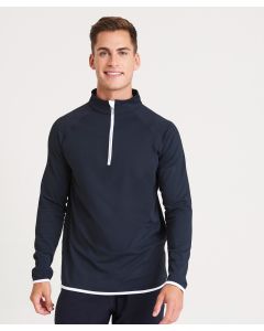 AWDis Just Cool Half-Zip Sweatshirt – Men's Jumper, CoolFit Fabric, Raglan Sleeves