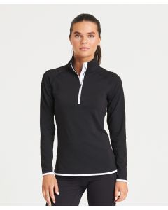 AWDis Just Cool Women's Half Zip Sweatshirt - Raglan Sleeve, Reflective Tab