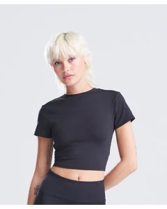 AWDis Just Cool Women's Recycled Cropped T - Performance Training Top, Four Way Stretch, Set In Sleeve, Cropped Length