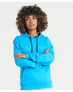 AWDis Just Hoods Varsity Cotton Hoodie - Ribbed Cuff & Hem, Brushed Inner Fabric