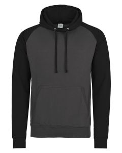  AWDis Just Hoods Baseball Hoodie with Raglan Sleeves - Ribbed Cuffs and Hem