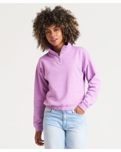 AWDis Just Hoods Women's Cropped Quarter-Zip Sweat - Funnel Neck, Brushed Fleece