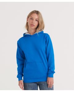 AWDis Just Hoods Kids Varsity Cotton Hoodie - Twin Needle Stitching, Ribbed Cuff