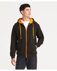 AWDis Just Hoods Varsity Cotton Zoodie - Twin Needle Stitching, Kangaroo Pocket