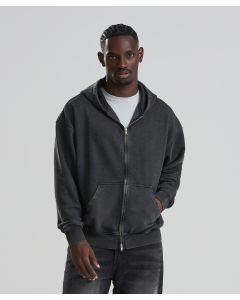 AWDis Just Hoods Vintage Washed Zoodie - Full Zip Hoodie, Twin Front Pouch Pockets, Brushed Inner Fleece, YKK Zip