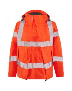 Leo Workwear ROSEMOOR Women’s Breathable Jacket with Expander, Long Sleeves, Detachable Hood, Zip Front, Elastic Bump