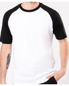 Kariban Baseball Short Sleeved Two-Tone T-Shirt – Stylish Contrast Sleeves, Neck rib Contains Elastane, Side Vents