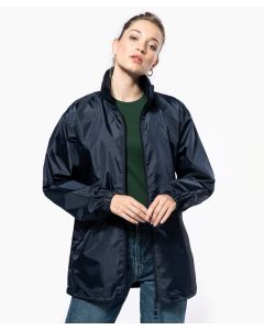 Kariban Women's Windbreaker Jacket – Long Sleeves with Elastic Cuffs, Drawcord Hem, Concealed Hood, Zip Front, Pockets