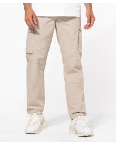 Kariban Men's Multi-Pocket Trousers – Drawstring Waist with Zip Fly & Button, Side Pocket, Gusseted Pockets, Coin Pocket, Knee Yoke