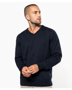 Kariban Men’s V-Neck Jumper – A Unique Layering Wear with Fitted Style, Double Layer Neck Rib, Taped Neck