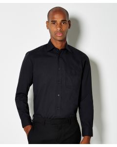 Kustom Kit Long Sleeved Business Shirt – Classic Fit, Left Chest Pocket, Button-Down Placket, Shirttail Hem
