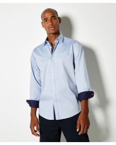 Kustom Kit Contrast Premium Oxford Shirt – Button-Down Collar, Long Sleeve, Buttoned Cuff Placket