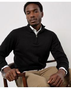 Kustom Kit Regular Fit Arundel 1/4 Zip Sweater - Classic Knit Layer, Concealed YKK Metal Zip, 1x1 Ribbed Cuff and Welt