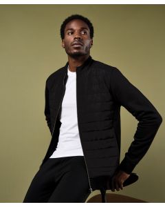 Kustom Kit Regular Fit Quilted Full Zip Sweatshirt - Ribbed Finish, Taped Shoulder Seams, Slash Side Pockets, Cuff and Welt