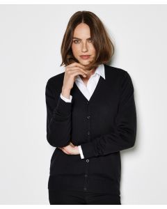Kustom Kit Women’s Arundel V-Neck Cardigan – Classic Fit, Long Sleeve, Classic Fit, Gauge Knit