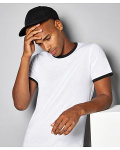 Kustom Kit Fashion Fit Ringer Tee – 65% Polyester, Contrast Neck & Cuff, Soft